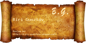 Biri Gusztáv névjegykártya