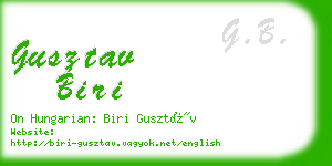 gusztav biri business card